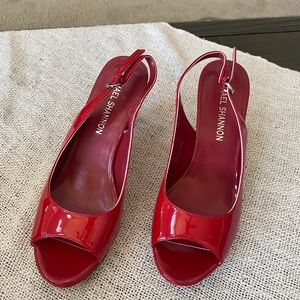 Red Peep Toe Heels